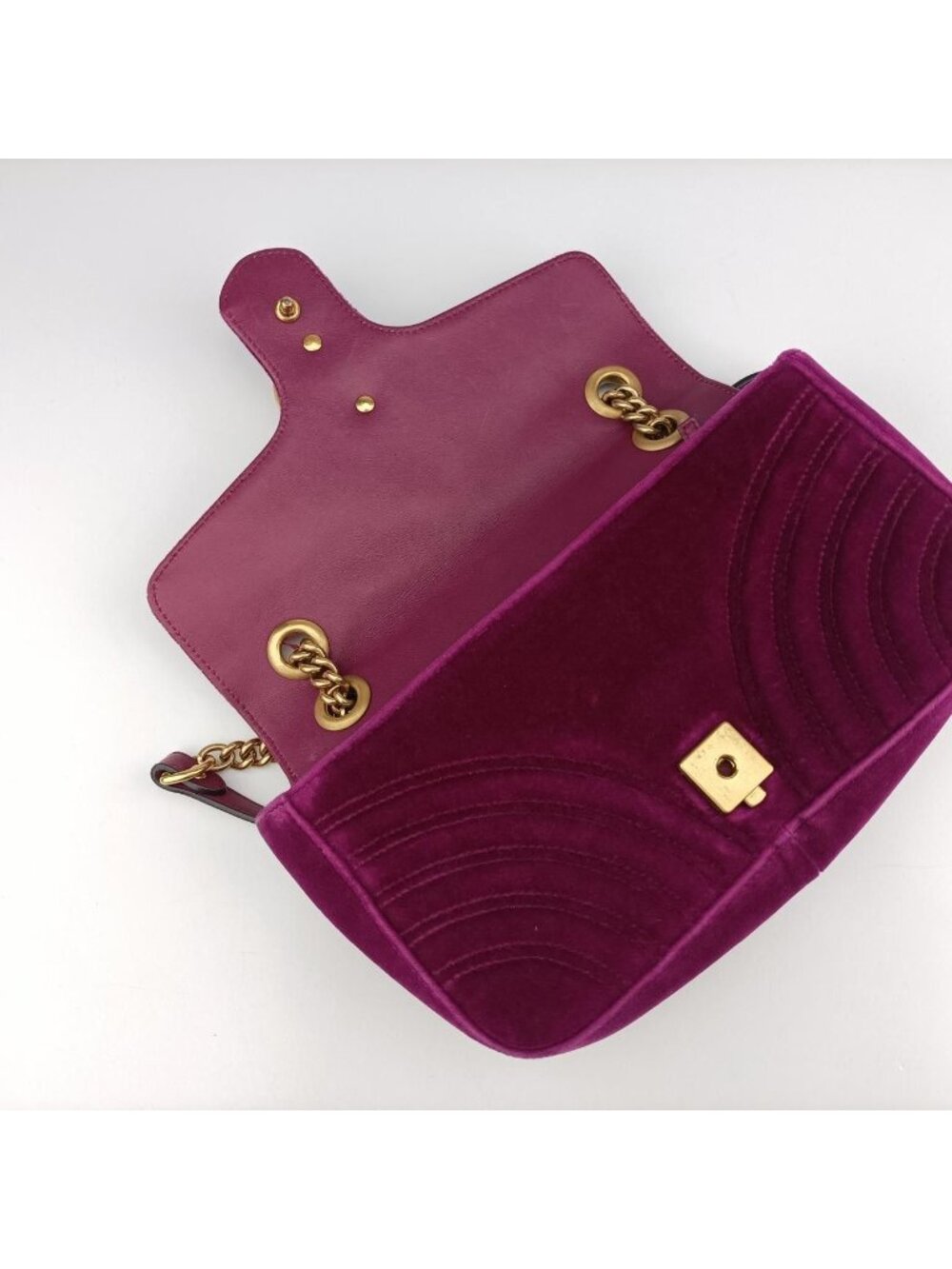 ★SOLD★ Gucci GG Marmont Purple Velour Shoulder - Picture 15 of 15